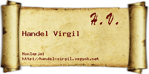 Handel Virgil névjegykártya
